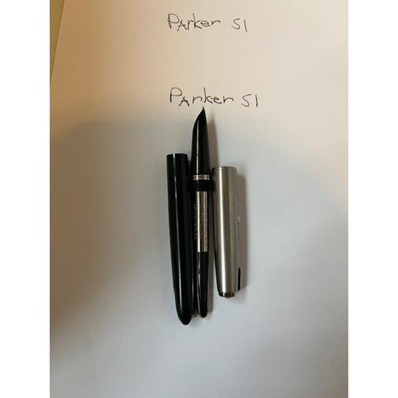 VINTAGE PARKER 51 Fountain Pen Black Lustraloy Cap Aerometric Filler MADE IN USA - Picture 3 of 6